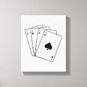 Quadruplets Aces Poker-kaarten bij Poker Canvas Afdruk (Voorkant)