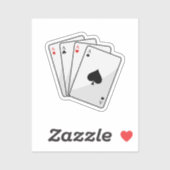 Quadruplets Aces Poker-kaarten bij Poker Sticker (Vel)