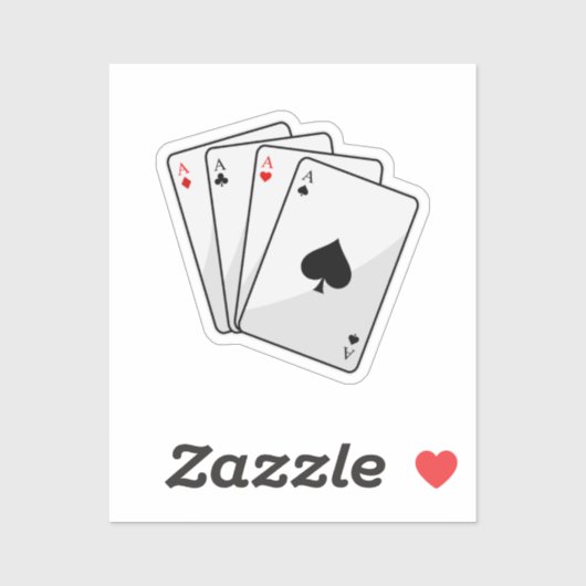 Quadruplets Aces Poker-kaarten bij Poker Sticker (Vel)