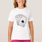 Quadruplets Aces Poker-kaarten bij Poker T-shirt (Voorkant)