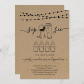 Quadruplets Sip & See Wine & Beer Toast Kaart (Voorkant / Achterkant)