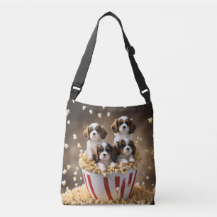 Quads Cavalier Spaniel Puppies in de popcorn, Crossbody Tas