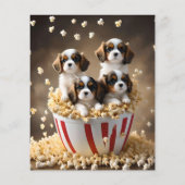 Quads Cavalier Spaniel Puppies in de popcorn, Flyer (Achterkant)