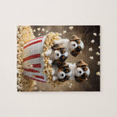 Quads Cavalier Spaniel Puppies in de popcorn, Legpuzzel (Horizontaal)