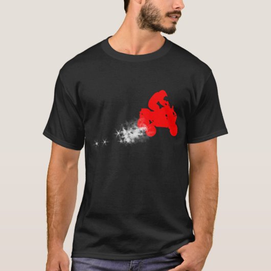quads. eenvoudig. Rood. T-shirt (Voorkant)