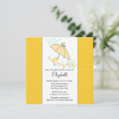 QUADS Mam & Baby Bird Baby shower Uitnodiging (Staand voorkant)