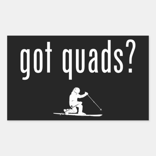 Quads Telemark Skiing Rechthoekige Sticker (Voorkant)