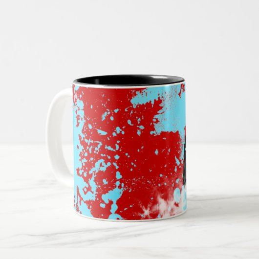 quads. tweekleurige koffiemok (Voorkant links)