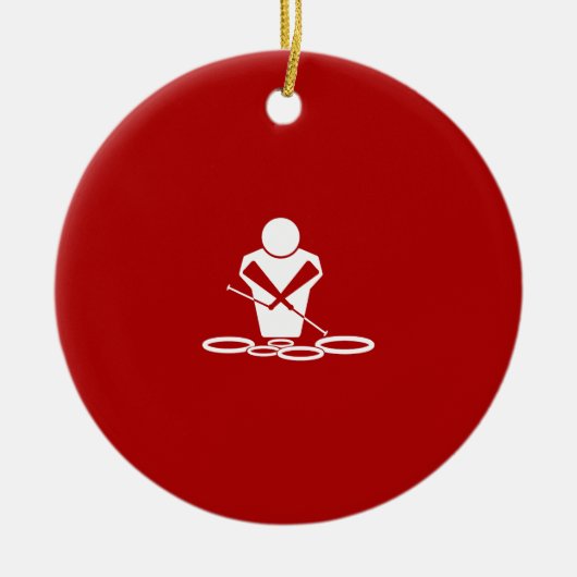 Quads - wit - rode achtergrond - Tenors Baby! Keramisch Ornament (Voorkant)