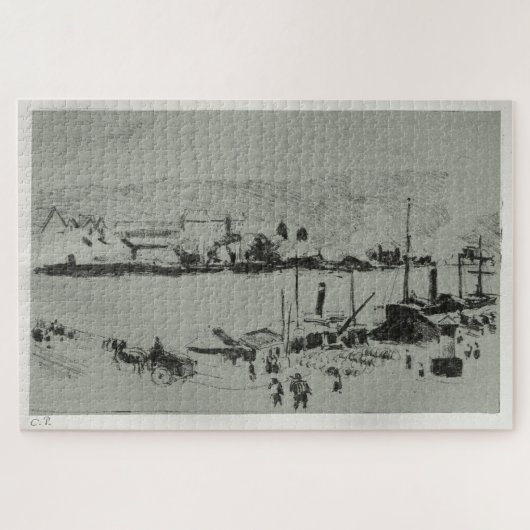 Quai Boieldieu in Rouen (1896) door Camille Pissar Legpuzzel (Horizontaal)