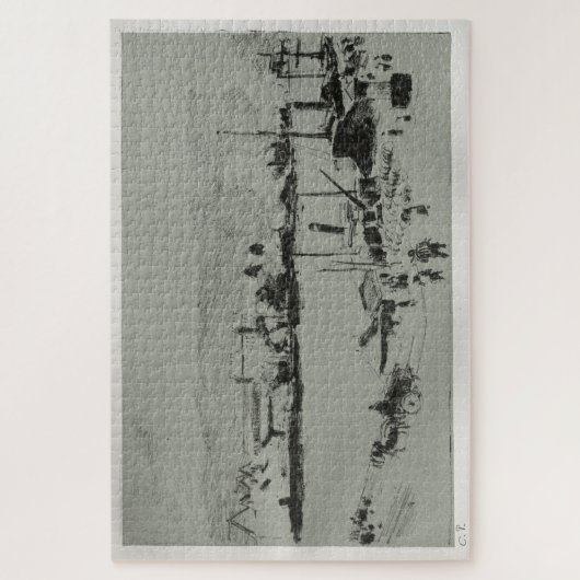 Quai Boieldieu in Rouen (1896) door Camille Pissar Legpuzzel (Verticaal)