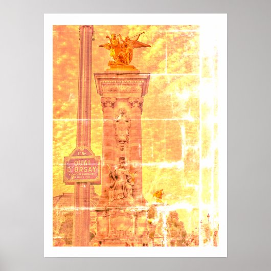 Quai d'Orsay Pont Alexandre III Parijs Poster (Voorkant)