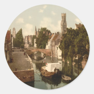 Quai Vert, Brugge, België Ronde Sticker