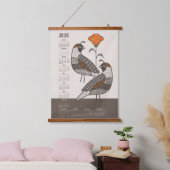 Quail and Poppy 2026 Calendar ©studioxtine Hangend Wandkleed (Slaapkamer)