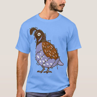 Quail Bird met kerstlampje Costume Quail Lov T-shirt