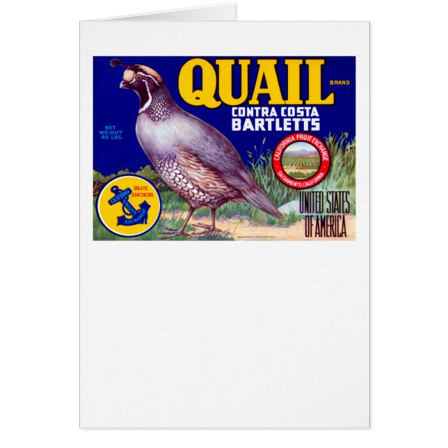 Quail Brand Contra Costa Bartletts (Voorkant)
