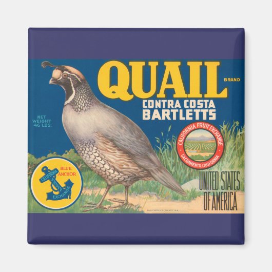 Quail Brand Contra Costa Bartletts Magneet (Voorkant)