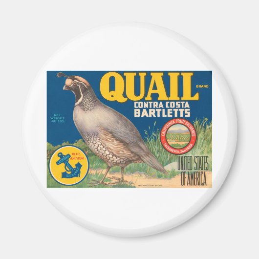 Quail Brand Contra Costa Bartletts Magneet (Voorkant)