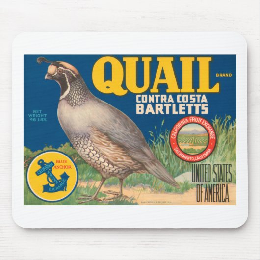 Quail Brand Contra Costa Bartletts Muismat (Voorkant)