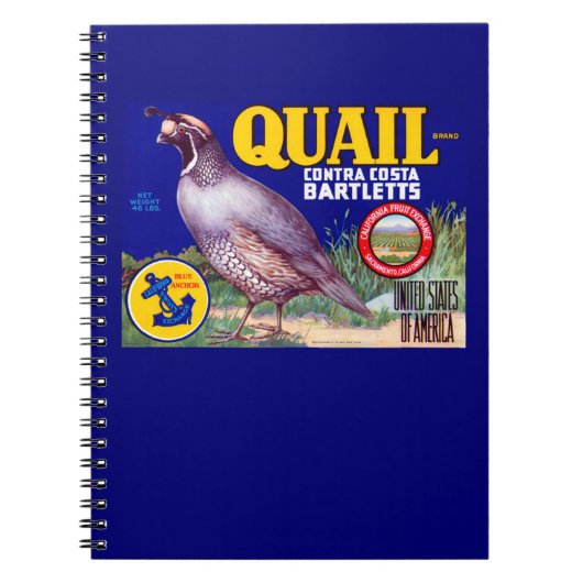 Quail Brand Contra Costa Bartletts Notitieboek (Voorkant)