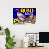 Quail Brand Contra Costa Bartletts Poster (Thuiskantoor)