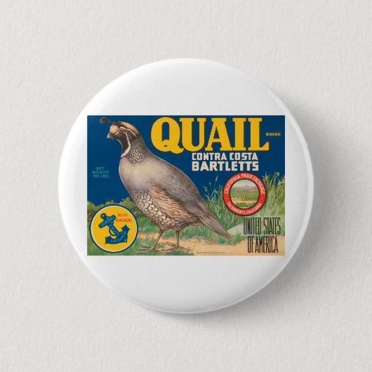 Quail Brand Contra Costa Bartletts Ronde Button 5,7 Cm (Voorkant)