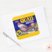 Quail Brand Contra Costa Bartletts Vierkante Sticker (Envelop)