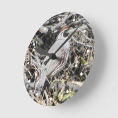 Quail Clock van Male Gambel Ronde Klok (Hoek)
