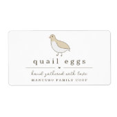 Quail Egg Carton Label Personaliseren voor Boerder (Voorkant)