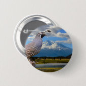 QUAIL EN MT SHASTA RONDE BUTTON 5,7 CM (Voorkant /achterkant)