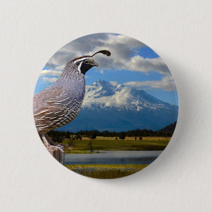 QUAIL EN MT SHASTA RONDE BUTTON 5,7 CM