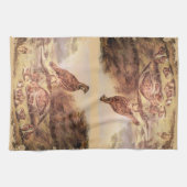 Quail familie keukenhanddoek (Horizontaal)