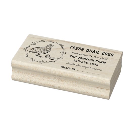 Quail Family Boerderij Name Egg Carton Rubber Stam Rubberstempel (Stempel)