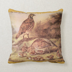 Quail Family Pillow Kussen
