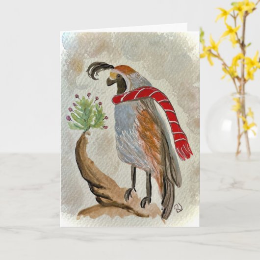 Quail Holiday-kaart Kaart (Gele Bloem)