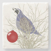 Quail Holiday Stone Onderzetter (Voorkant)
