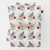 Quail Holiday Wrapping Paper Sheets (In situ)