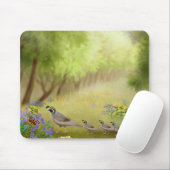 Quail in een Meadow Mousepad Muismat (Met muis)