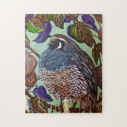Quail in Struik Puzzle Legpuzzel (Verticaal)
