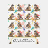 Quail Lovers Print Fleece Deken (Voorkant)
