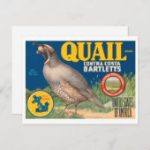 Quail Merk Contra Costa Bartletts Crate L Briefkaart (Voorkant / Achterkant)