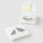 Quail Stone-Onderzetter Stenen Onderzetter (Zijkant)