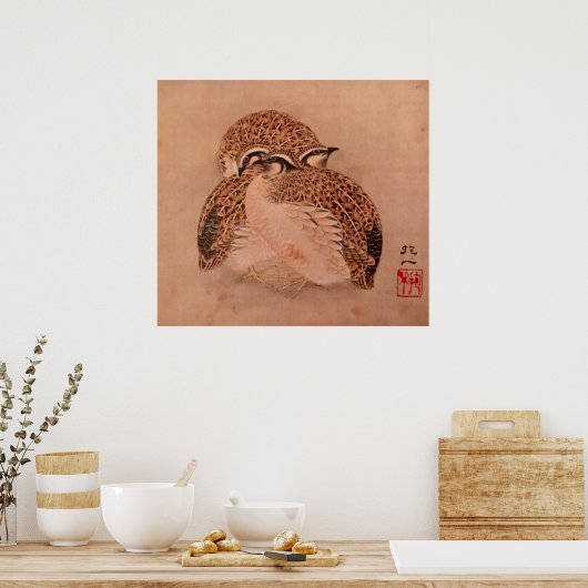 Quail Trio Poster (Keuken)