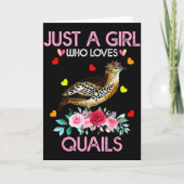 Quail Vogel Liefhebber Cadeau Gewoon Een Meisje Da Kaart (Voorkant)