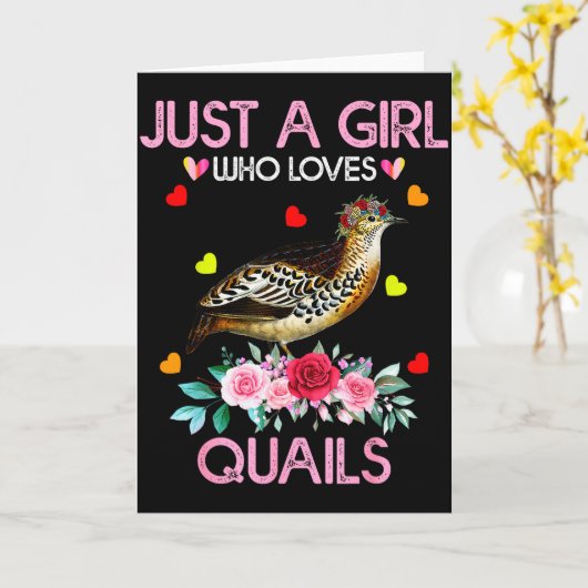 Quail Vogel Liefhebber Cadeau Gewoon Een Meisje Da Kaart (Gele Bloem)