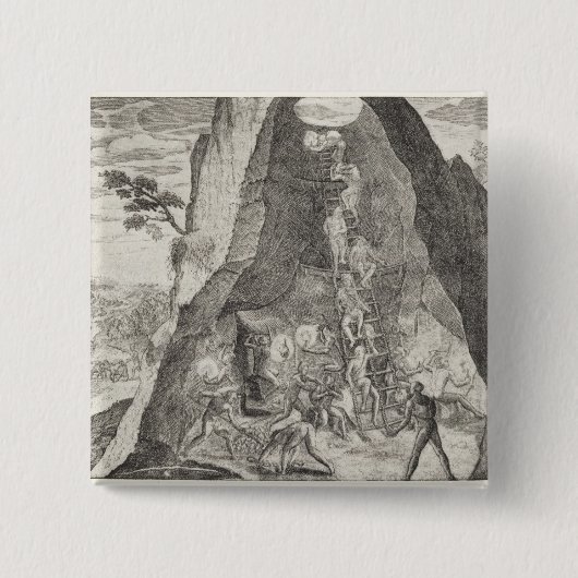 Quaint Afbeelding van de ketels in mijnen van Vierkante Button 5,1 Cm (Voorkant)