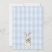 Quaint Blue Green Boys Little Bunny Baby shower Kaart (Achterkant)