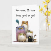 Quaint Cats with Big Eyes 30th Birthday Greeting Kaart (Gele Bloem)