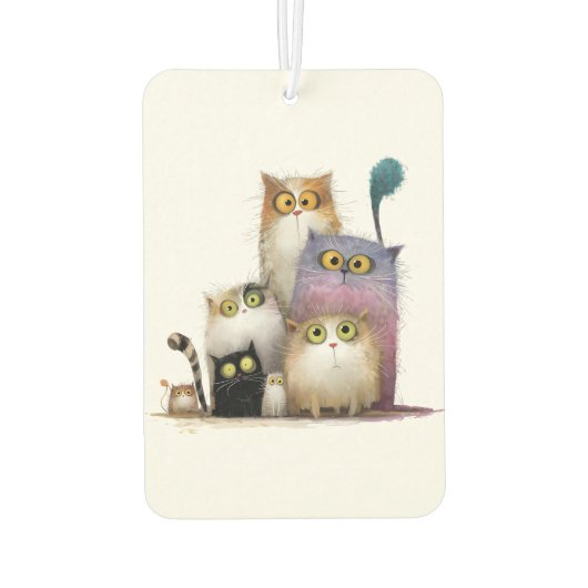 Quaint Cats with Big Eyes Air Freshener Luchtverfrisser (Achterkant)