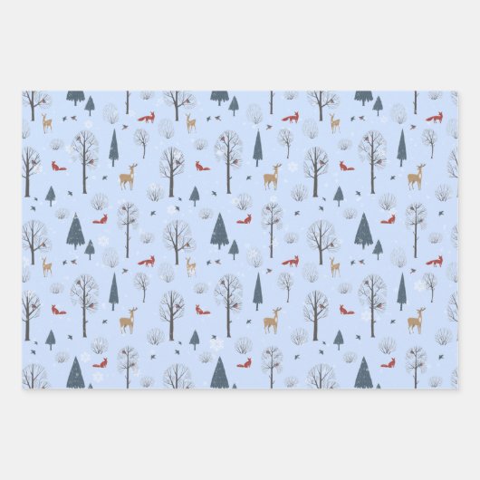 Quaint Country Woodland Scene Set van 3 Inpakpapier Vel (Voorkant 3)